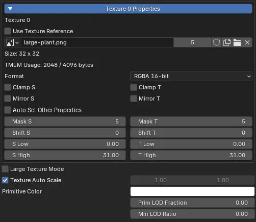 Fast64 Texture Properties Fast64 Texture Properties